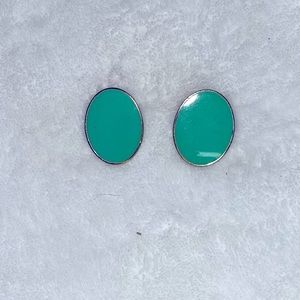 Blue statement earrings. One size.